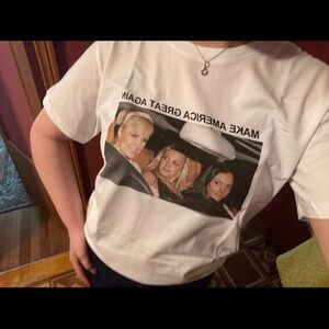 White Graphic T-Shirt with Print